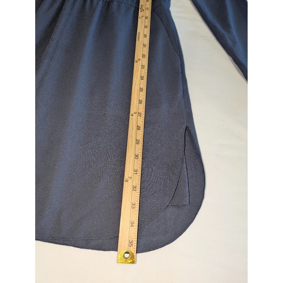 Wilfred Dress Size Small Slate Blue Long Sleeve Mini Pockets Lined Elastic Waist - Picture 5 of 8
